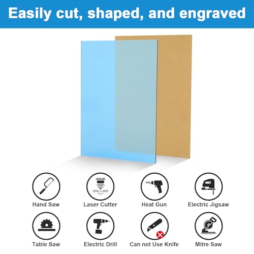 ANRISIN Acrylic Sheets 1/8 Thick, 10 Pack 5 x 7 Inch Cast Acrylic Sheets for Laser Cutting and Engraving, 3mm Translucent Colored Acrylic Material for DIY Craft Projects - Image 3