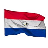 PHENO FLAGS Paraguay Flagge 90x150 cm – Wetterfeste Nationalflagge aus Polyester mit Doppelnaht & Metallösen
