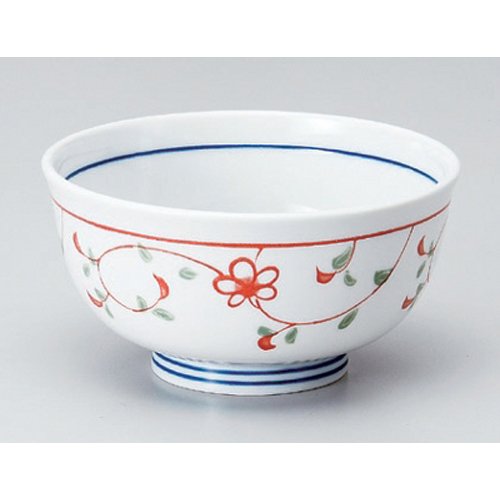 Amazon｜3個セット 多用丼 花赤絵軽量丼 大 [16.5 x 8.6cm] 和
