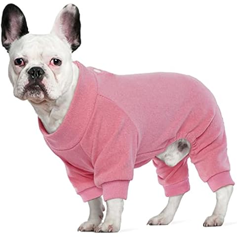 IECOii Cute Dog Pajamas, Warm Dog Jammies, Stretchable Dog Pjs, Soft Onesie Pajamas for Dogs, Dog Jumpsuit, Breathable Hair Shedding Cover, Dog Clothes for Small Medium Doggies, Pink Cover