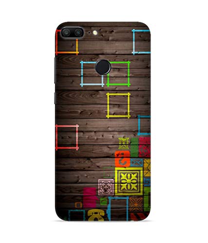 Image of Silence Printed Colourful for Multi-Colored Square with Wooden Background Designer Hard Back Case Cover for Huawei Honor 7 Lite