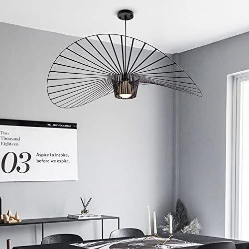 XEW Hat Chandelier, LED Chandelier Ceiling Light, Glass Fiber + Fiber Cloth Hat Design Modern Living Room Kitchen Bathroom Decorative Lighting. (47inch)