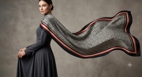 Image of Floral Printed Silk stole | silk Scarf for Women | stylish silk stole for women | Soft Lightweight Stole, Shawl & Neck Wrap | Scarf for Wedding, Party, Travel & Casual Wear