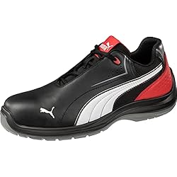Zapato De Trabajo Puma PUMA Safety Touring Black Low - Zapatos de seguridad S3 ESD SRC con puntera de fibra de vidrio, antideslizantes, sin metal, unisex, color Negro, talla 43 EU