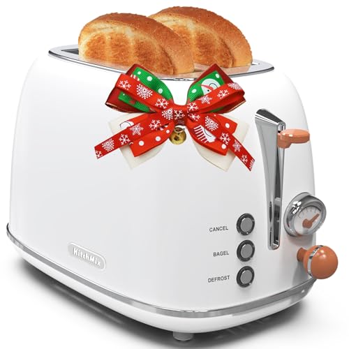 Toaster 2 slice,Retro Stainless Steel Toaster with 6 Settings