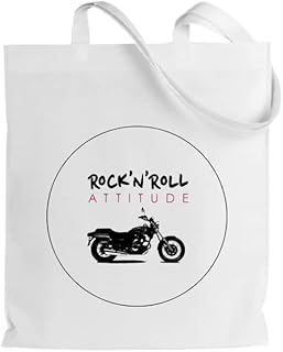 Linyatingoshop Borsa Shopping Rock 'n Roll Attitude - Tote Bag - Borsa della spesa umoristica regalo umoristico