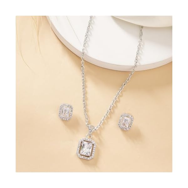 ZENEME Jewelry Luxury AD Crystal Pendant Gift for Women | Gift for Sister | Rakhi jewelery | Rakshabandhan Gift Pendant with Earrings Jewellery Set For Women - Image 4