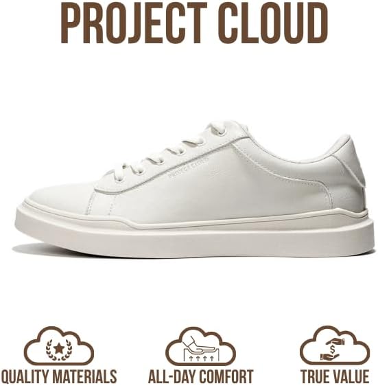 Project Cloud Mens Sneakers - Eco-Crafted Leather Memory Foam Insole Dress Shoes for Men Non Slip Laced-Up Water-Resistant Mens Casual Shoes - Dress Sneakers 2026 (Tilton) - Image 4