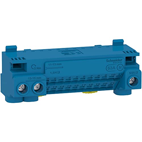 Bornier neutre Resi9 63A connexion rapide auto et vis Schneider