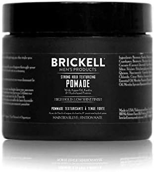 Brickell Men's Strong Hold Texturizing Pomade For Men, Natural and Organic, Pliable Fiber Pomade, 2 Ounce, Scented