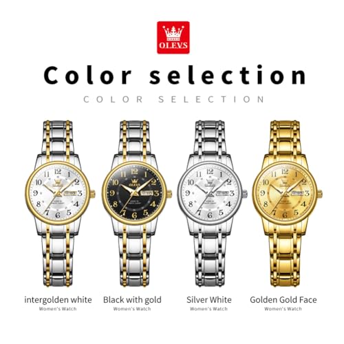 Image of OLEVS Watch Women Silver Stainless Steel Dress Analog Luminous Watch