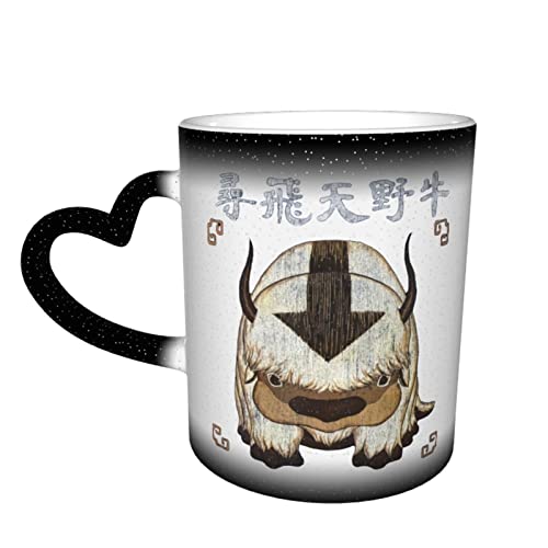 Avatar The Last Airbender Appa Taza de café de cerámica proceso de decoloración con mango de...