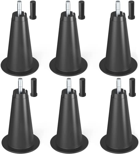 Kohome 6 Pcs 5'' High Rise Bed Frame Risers, Heavy Duty Bed Frame Lift, Stem Bed Frame Feet With Socket Sleeve To Replace,Lift A Bed Frame By 5 Inches For Under Bed Storage, Black (4706) #TOP1