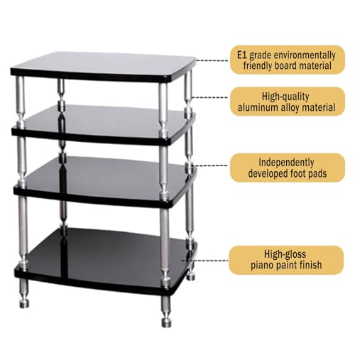 Stereo-Ständer, Plattenspieler-Konsolenschrank mit Regalen, AV-Media-Ständer, Audio-Rack für Entertainment-Center und Bodenaufbewahrung