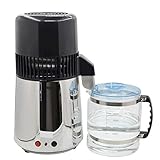 Hanchen 4L 蒸留水器 1L/1H 低い結露温度 空炊き防止 304ステンレス製 ガラス容器付き 蒸留 浄水 家庭用 美容 研究 クリニック用（110V）
