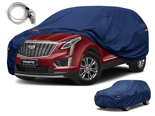 Image of Kaugung Custom Fit SUV Car Cover for Cadillac XT5 (2016-2026), Heavy Duty Waterproof All Weather Outdoor Protection, Breathable Full Exterior Cover with Vent, Rain Sun Snow UV Proof
