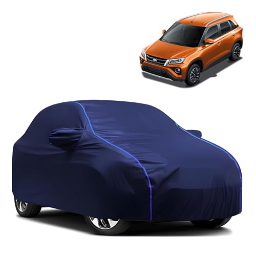 Image of Kerwa Car Body Cover Waterproof with Toyota Urban Cruiser, Dust & UV Resistant All-Weather Proof Full Body Cover, Blue with Blue Lining, Triple Stitch Elasticated Bottom with Mirror Pocket