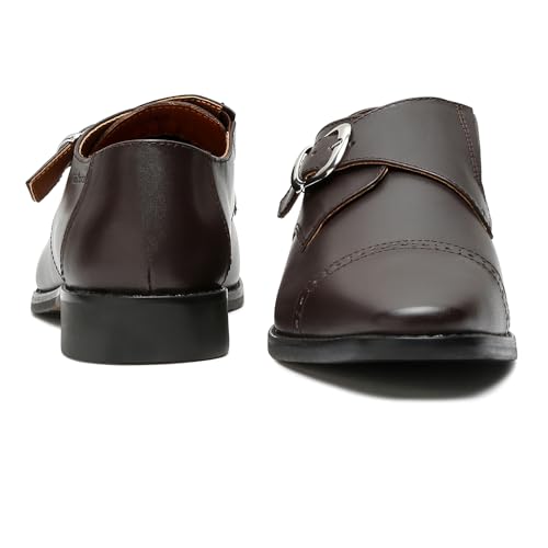 Image of LOUIS STITCH Men's Formal Shoes | Italian Leather Double Monk Strap Handcrafted | Stylish Slipon Shoes for Business, Formal, (LSRXSM)