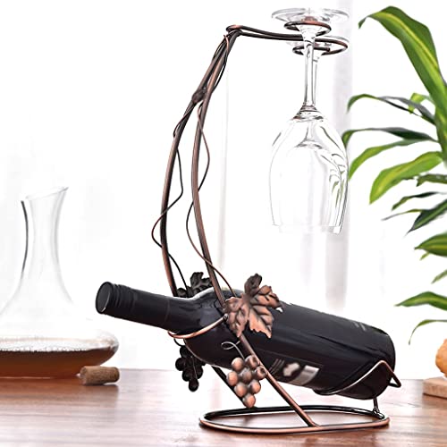 Soporte para botella de vino con portavasos 1 botella y 2 copas miniatura 6