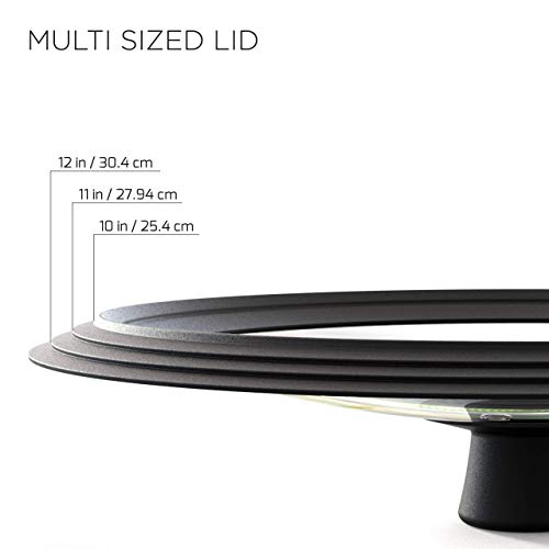 Universal Lids for Pots, Pans, and Skillets: Tempered Glass Lid with Firm Silicone