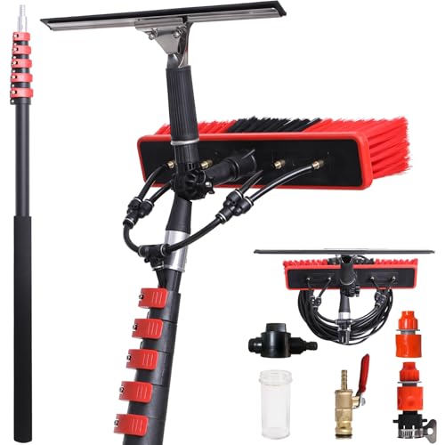 Lineslife 24FT Solar Panel Cleaning Brush with Telescopic Water Fed Pole