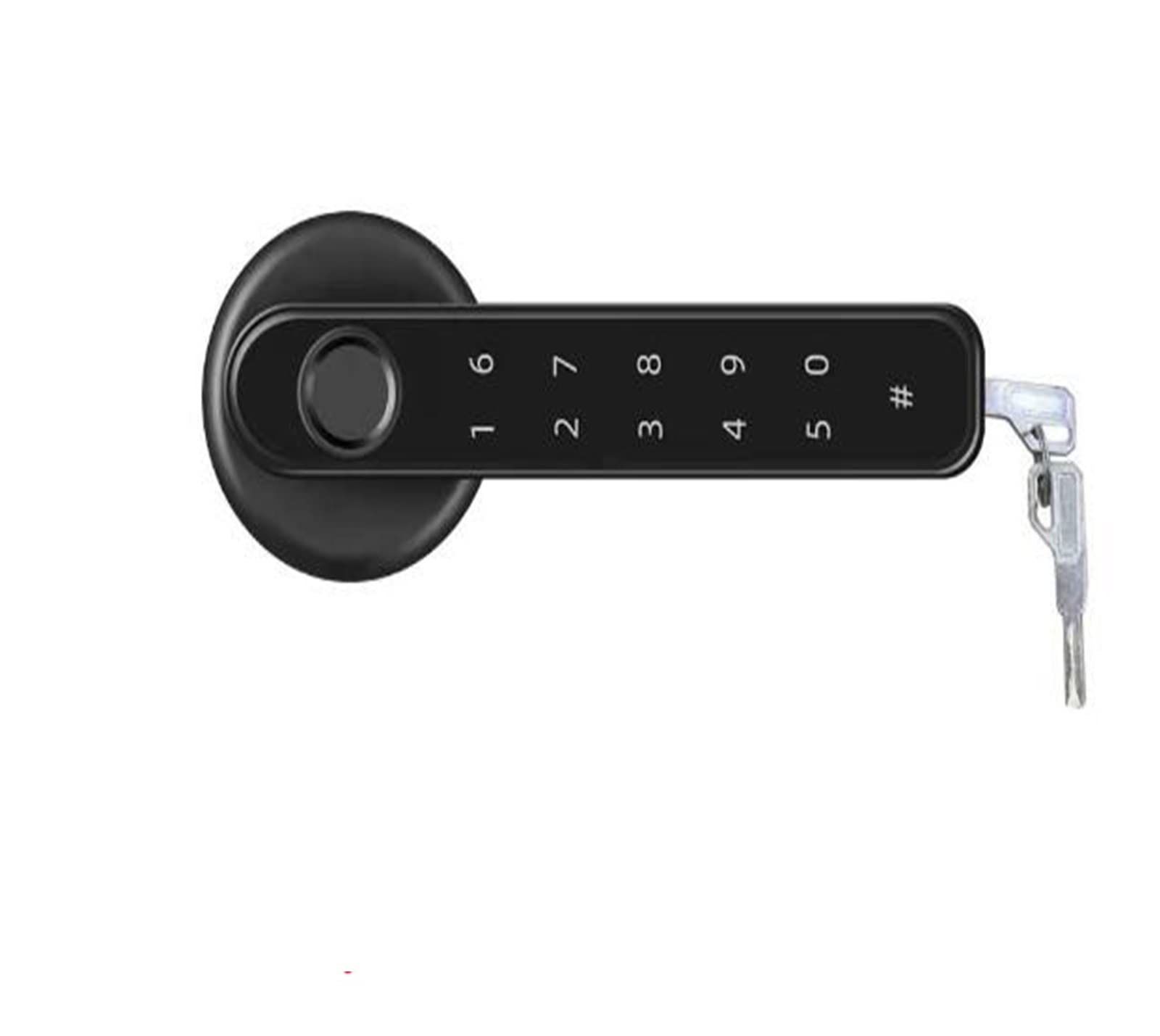 CVFRDD Smart Door Knob, Home Smartlife Fingerprint & PIN Wireless Smart Handle Lock Biometrics Tuya Blue-tooth Access Control Door Keyless Entry Door Handle(Kit1)