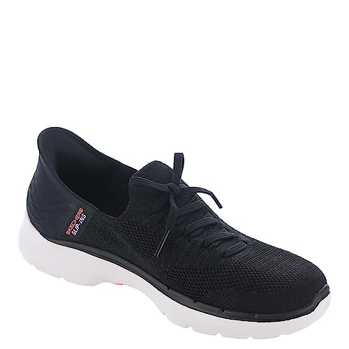 Skechers Women's Skechers Women's Hands Free Slip-ins Go Walk 6-Lovely Day, Black/Hot Pink, 10.5