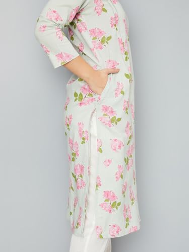 Image of Max Women's Cotton Blend Regular Kurta