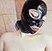 MFMYEE Bondage Latex Mask, BDSM Mask Fetish Head Hood Latex Cosplay Zipper Back, Open Eyes Mouth Face Cover (Black)
