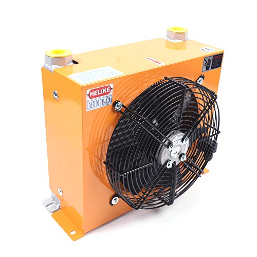 AH1012T-CA 60W Fan Hydraulic Oil Cooler, Industrial Hydraulic Oil Cooler W/Heat Dissipation Flow Fan Radiator 100L/min, Mobile High Pressure Hydraulic Oil Cooler Precise Welding 60W