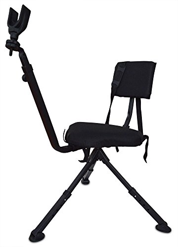 Benchmaster Ground Hunting & Shooting Chair - BMGBHSC - Ground Blind Chair with Rifle Rest - Full 360 Rotation - Quiet & Comfortable