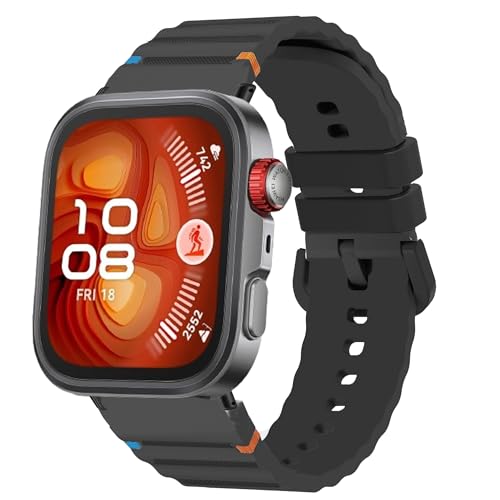 Lamshaw Compatible with Huawei Watch Fit 4 Pro Bands, New Silicone Woven Line Adjustable Replacement Strap Compatible with Huawei Watch Fit 4 Pro, Fit 4, Fit 3 (Black)