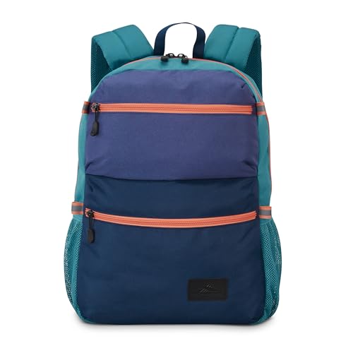 Image of High Sierra Everclass Backpack - Travel or Work Laptop Bookbag with 360 Reflectivity, Dual Water Bottle Pockets & Fits Laptops Up To 15.6 inch, One Size, Dusk Purple /True Navy /Sea