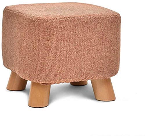 Pouf 4 pieds avec housse de lin amovible pour un entretien facile