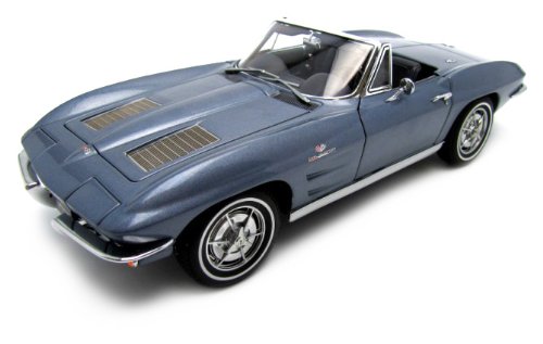 Buy 1963 Chevrolet Corvette Sting Ray Convertible Silver Blue 1:18
