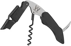 Abridor De Vinho Profissional Wine & Cia Tipo Sommelier Saca Rolhas 2 Tempos Com Serrilha Em Aço 304 (ABS Emborrachado)