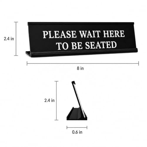 Letrero Please Wait to be Seated de aluminio anodizado para decoración sofisticada de restaurantes 2