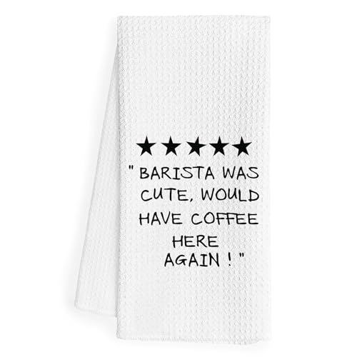 Funny-Coffee-Kitchen-Towels-Coffee-Towels-for-Coffee-Bar-Barista-Towels-Coffee-Bar-Accessories-Barista-was-Cute-Would-Have-Coffee-Here-Again-Decorative-Hand-Towels-Dish-Towels-16x24-Inches Funny Coffee Kitchen Towels Coffee Towels for Coffee Bar Barista Towels Coffee Bar Accessories Barista was Cute Would Have Coffee Here Again Decorative Hand Towels Dish Towels 16×24 Inches