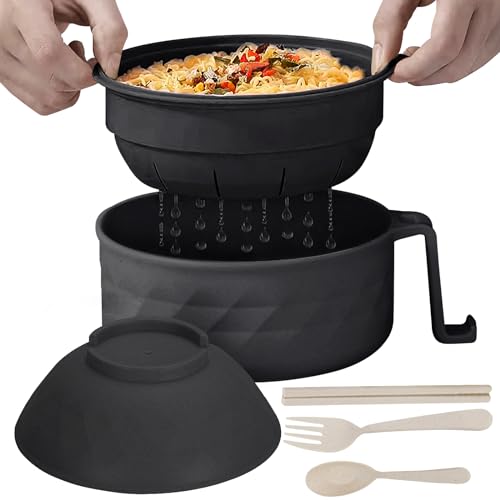 CD HOME 30oz Microwave Ramen Bowl,Ramen Bowl With Chopsticks and Spoon, College Dorm Room Essentials for Girls for Boys, Apartment Essentials, BPA-Free