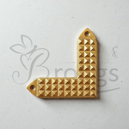 Image of Brass L Shape Pyramid Strip |Size-3.5Inch |Weight of 1 Pyramid Strip- 104gm Approx |Vastu Remedy Tool |Angle Strip with Pyramid Design for Correcting Corner |Home & Spritual Decor |Pack of 3
