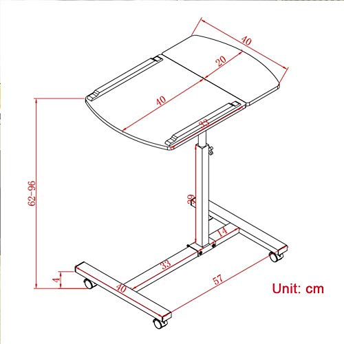 Table d'appoint de canapé réglable hauteur table chevet médicale roulettes - 2