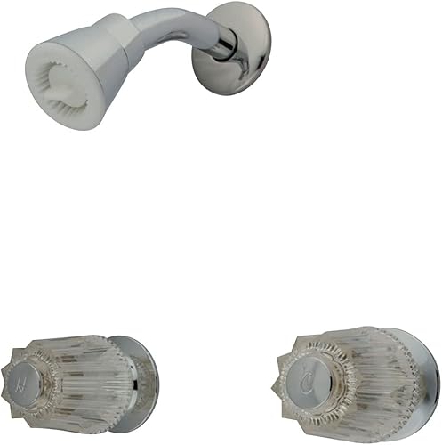 Miniatura 5 de Kingston Brass KF112 Americana - Válvula central para bañera y ducha de 8.0 in, con mango doble, cromo pulido