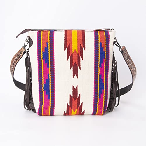 Women’s Cowhide Leather Crossbody Bag – Western Style Purse with Tooled Leather Accents and Adjustable Strap3