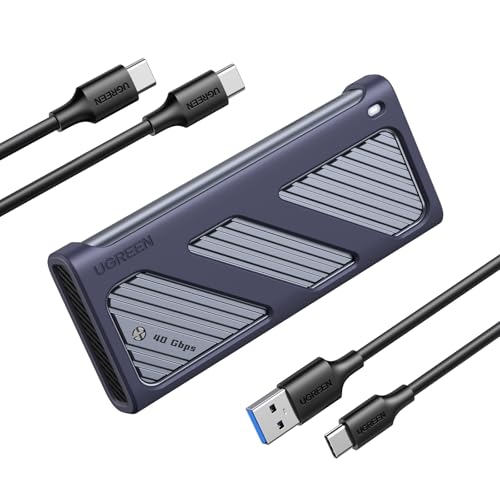 UGREEN Caja M.2 NVMe USB 4 40Gbps, Carcasa SSD M.2 con UASP para Disco Duro M Key B+M 2230/2242/2260/2280, Compatible con 970 EVO Plus 980 Pro WD SN770 Kingston