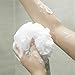 JCMASTER Loofah Shower Scrunchie for Men Women, [ Non-Vacuum Pack ] Mesh Pouf Poofs Puff Bath Lufa Loufa Luffa Scrubber Sponges for Exfoliating Your Skin 6 Pack, Large, White and Gray, 75g Each