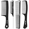 SALONSILK 4PCS Professional Comb Set, Wide Tooth Rat Tail Fine Tooth Hair Combs, Braiding Cutting Barber Styling Curly Parting Set for Men and Women