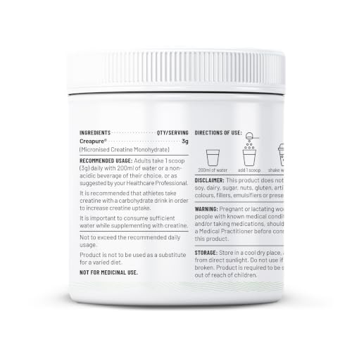 Image of Unived Creatine Monohydrate 250g - 100% Creapure | World's Purest & Most-Researched Creatine (>99.9%, Made in Germany) | 3g Per Scoop, Unflavoured, 83 Servings | Strength, Power & Lean Muscle | Vegan, No Fillers - Men & Women