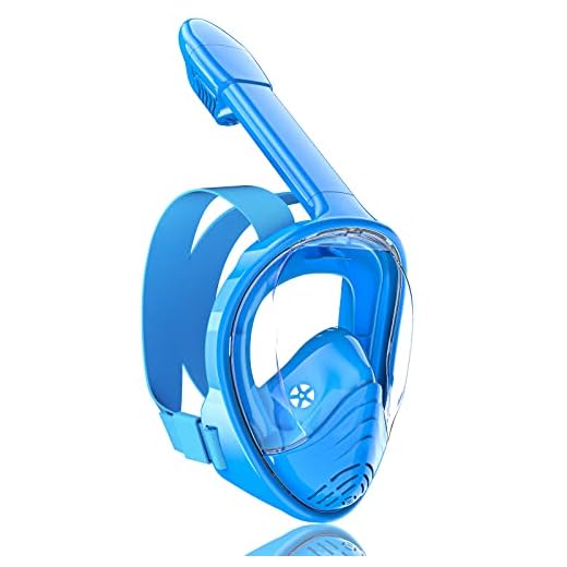 QingSong Kids Full Face Snorkel Mask, Snorkeling Mask with Detachable Camera Mount, 180 Degree Panoramic View Snorkel Set Anti-Fog Anti-Leak