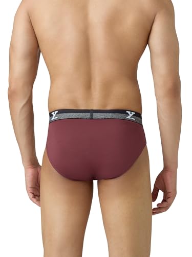 Image of XYXX Men's Aero 100% Super Combed Cotton Regular Fit Solid Anti Bacterial Briefs with No Marks Waistband (Pack of 3)