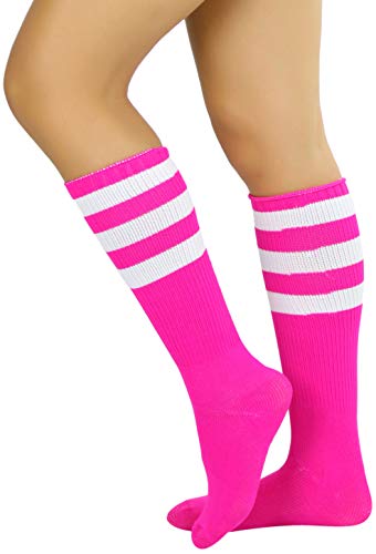 ToBeInStyle Women's Premium Below Knee Athletic Socks w/Contrasting Wide Stripes3